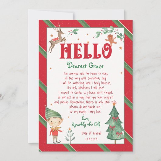 Hallo · Elf Kerst Magische Elf Printable Kaart (Voorkant)