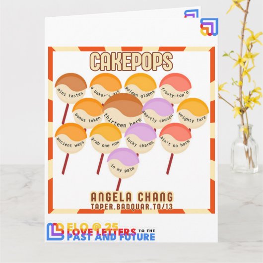 Hallo ELO2025 Taper: CakePops Kaart (Gele Bloem)