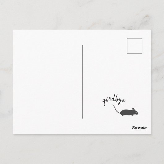 hallo en afscheid kat en muis leuke grappige kat briefkaart (Achterkant)