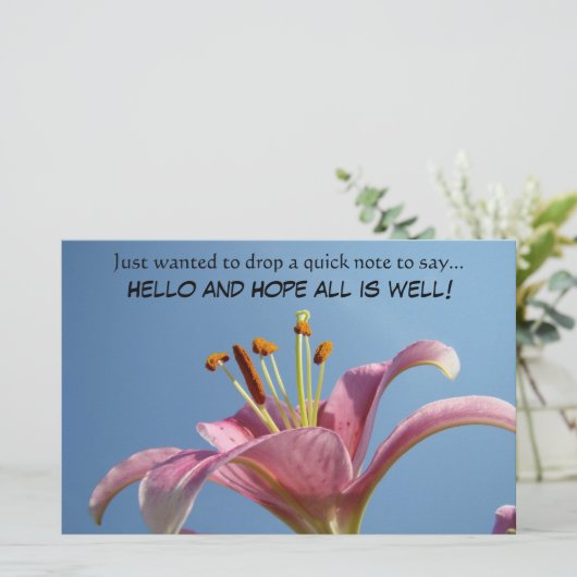 hallo en HOPE zijn allemaal goed! Snel briefpapier (Staand voorkant)