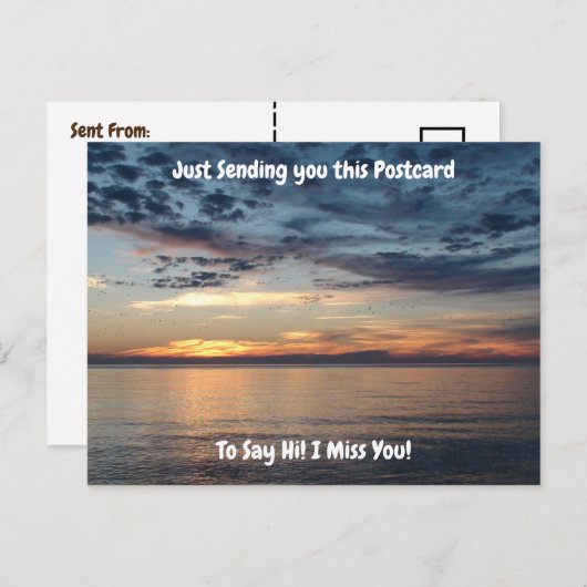 Hallo en ik mis je zonsondergang over het Cape Cod Briefkaart (Voorkant / Achterkant)