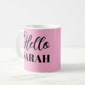 Hallo en jouw naam koffiemok (Voorkant links)