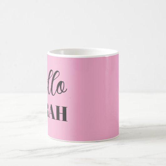 Hallo en jouw naam koffiemok (Center)