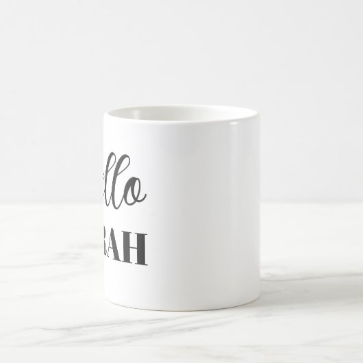 Hallo en jouw naam koffiemok (Center)
