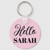 Hallo en jouw naam sleutelhanger (Voorkant)