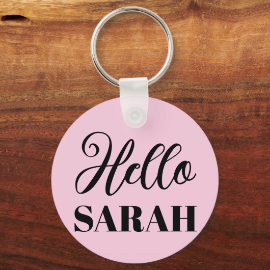 Hallo en jouw naam sleutelhanger (Voorkant)