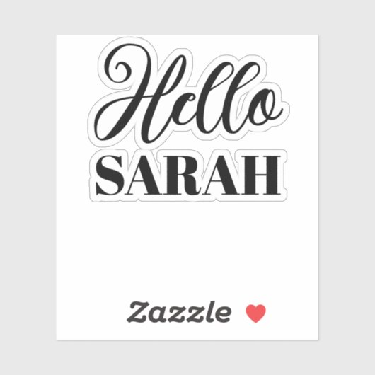 Hallo en jouw naam sticker (Vel)