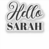 Hallo en jouw naam sticker (Voorkant)