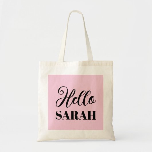 Hallo en jouw naam tote bag (Voorkant)
