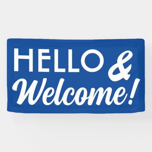 hallo en Welkom in elke kleur Spandoek (Horizontaal)
