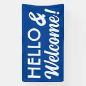 hallo en Welkom in elke kleur Spandoek (Verticaal)