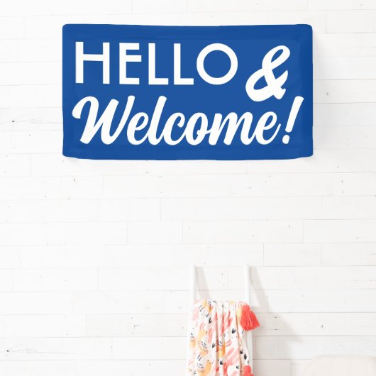 hallo en Welkom in elke kleur Spandoek (Insitu)