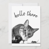 hallo Er en Vaarwel Cat en Mouse grappige kat Kaart (Voorkant)