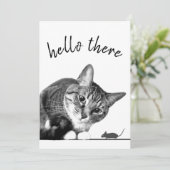 hallo Er en Vaarwel Cat en Mouse grappige kat Kaart (Staand voorkant)