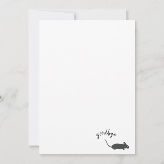 hallo Er en Vaarwel Cat en Mouse grappige kat Kaart (Achterkant)