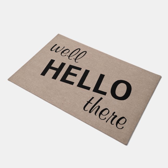Hallo er grappige gezegde hipster humor deurmat (Schuin)