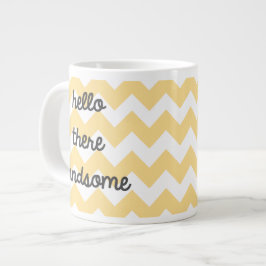 "Hallo Er Handsome" Chevron Jumbo Mok