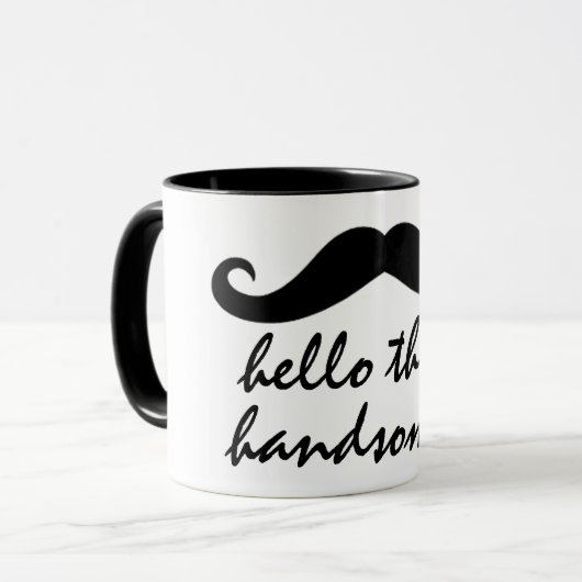 hallo er is een mooi ontwerp voor een grappige mok (Voorkant links)