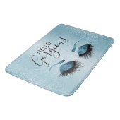 hallo - Eyelashes met Blue Glitter Badmat (Gekanteld)