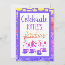 Hallo Fabulous 40 Veertig Vier-thee Verjaardagsfee Kaart