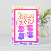 Hallo Fabulous 40 Veertig Vier-thee Verjaardagsfee Kaart (Staand voorkant)