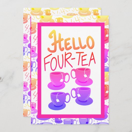 Hallo Fabulous 40 Veertig Vier-thee Verjaardagsfee Kaart (Voorkant / Achterkant)