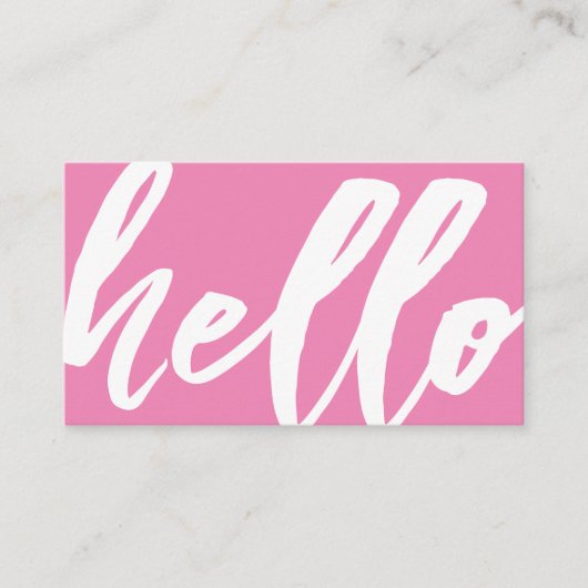 Hallo €? | Fancy Script Bubblegum Pink Visitekaartje (Voorkant)