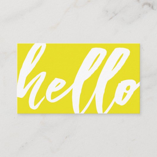 Hallo €? | Fancy script Sunshine Yellow Visitekaartje (Voorkant)