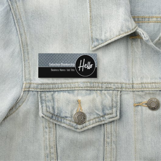 Hallo Faux Diamond Bord Professional Naamplaatje (In situ)