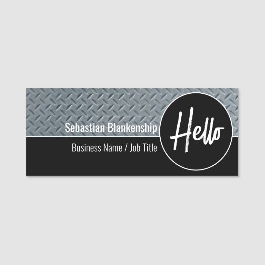 Hallo Faux Diamond Bord Professional Naamplaatje (Voorkant)