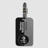 Hallo Faux Diamond Plate  Professional Bagagelabel (Voorkant (verticaal))