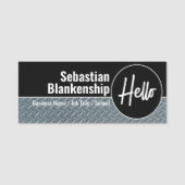 Hallo Faux Diamond Plate  Professional Naamplaatje (Voorkant)