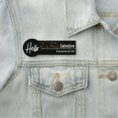 Hallo Faux Gouden Bokeh Zwart & Goud Professioneel Naamplaatje (In situ)