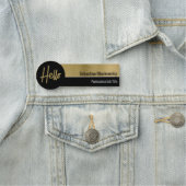 hallo Faux Metallic Professional Black Gold Naamplaatje (In situ)