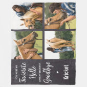 Hallo Favoriet Vaarwel 4 Foto Memorial Fleece Deken (Voorkant)
