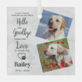 Hallo Favoriete2 Foto Hond Pet Memorial Glas Ornament (Voorkant)