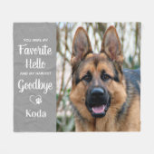 Hallo Favoriete foto Dog Loss Pet Memorial Fleece Deken (Voorkant (Horizontaal))