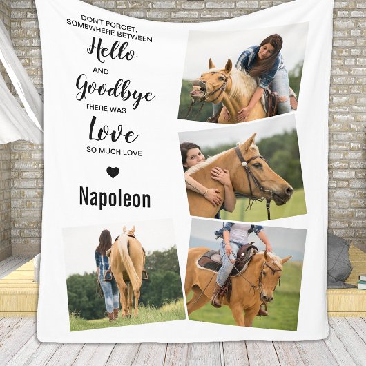 Hallo Favoriete fotocollage Pet Memorial Fleece Deken