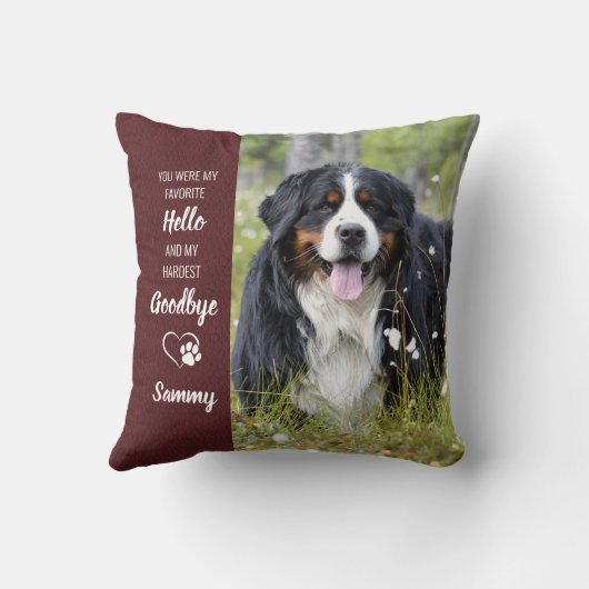 Hallo Favoriete Hond Memorial Kussen (Achterkant)