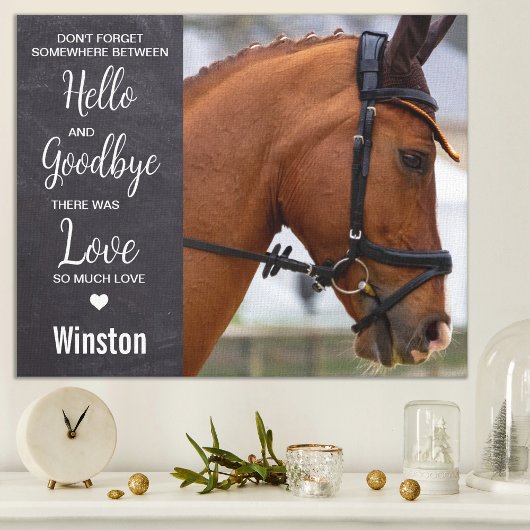 Hallo Favoriete Memorial Aangepaste Paard Foto Canvas Afdruk