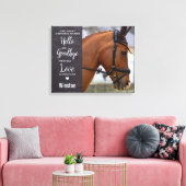 Hallo Favoriete Memorial Aangepaste Paard Foto Canvas Afdruk (Insitu (Woonkamer))
