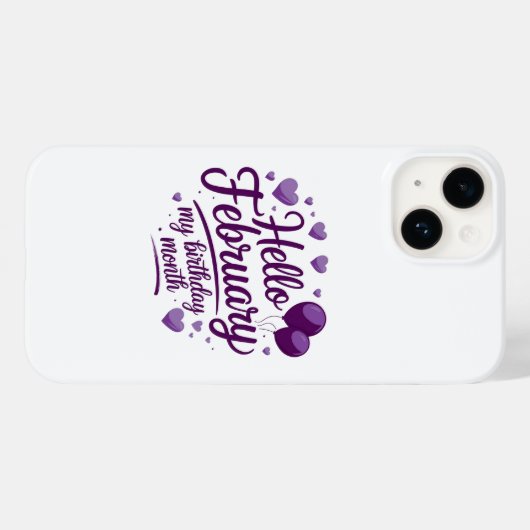 Hallo Februari: Vier je verjaardag maand! Case-Mate iPhone Case (Achterkant (horizontaal))