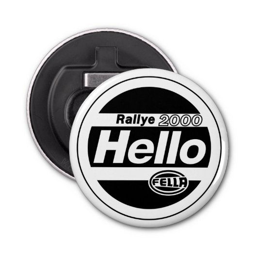 hallo Fella Rally Lights Button Flesopener (Voorkant)