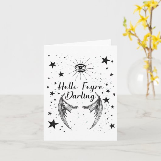 Hallo Feyre Darling Acotar Design Sticker Kaart (Gele Bloem)