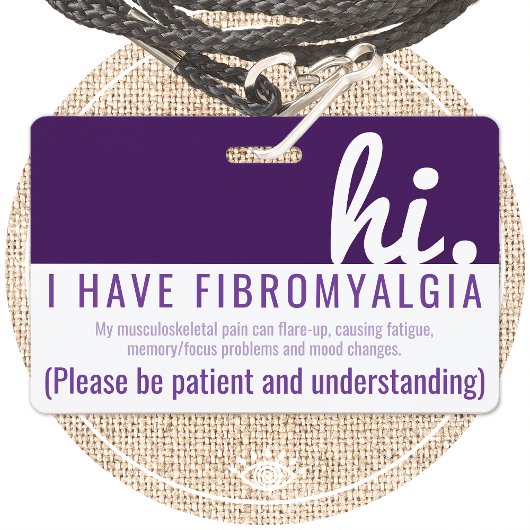 hallo fibromyalgie patiënt pvc badge