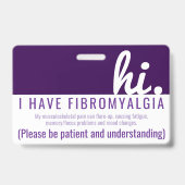 hallo fibromyalgie patiënt pvc badge (Voorzijde)