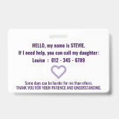 hallo fibromyalgie patiënt pvc badge (Achterkant)