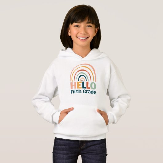 Hallo Fifth Grade boho regenboog school casual (Voorkant volledig)