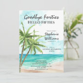 Hallo Fifties Summer Beach 50ste verjaardagsfeestj Kaart (Staand voorkant)