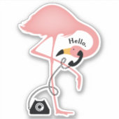 Hallo Flamingo Telefoon Sticker (Voorkant)